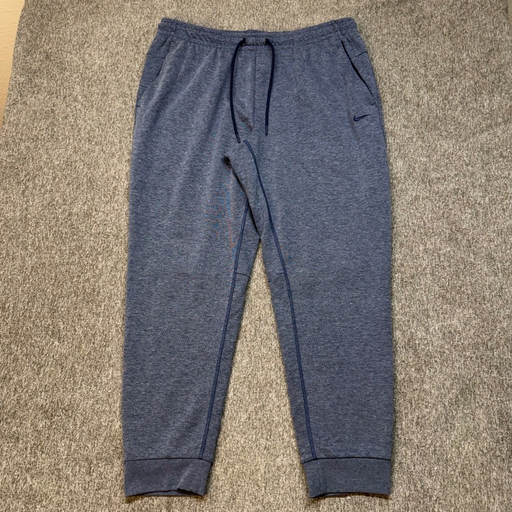 Nike Dri-FIT Mens Blue Heathered Training Jogger‎ Sweatpants FZ0975-451 Large